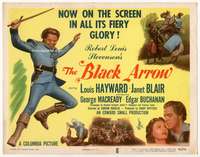 s053 BLACK ARROW movie title lobby card '48 Louis Hayward, Janet Blair