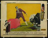 s252 BLOOD & SAND movie lobby card '22 matador Rudolph Valentino!
