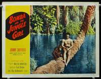 s255 BOMBA & THE JUNGLE GIRL movie lobby card '53 Sheffield w/chimp!