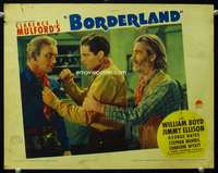 s258 BORDERLAND movie lobby card '37 Hopalong Cassidy, Gabby Hayes