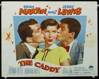 s280 CADDY movie lobby card #4 '53 Dean Martin & Jerry Lewis kiss!