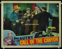 s284 CALL OF THE CANYON movie lobby card '42 Autry w/guitar & gun!