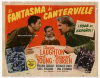 s058 CANTERVILLE GHOST Spanish/U.S. movie title lobby card '44 Laughton, Young