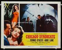 s301 CHICAGO SYNDICATE movie lobby card '55 Dennis O'Keefe, Abbe Lane