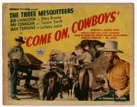 s063 COME ON COWBOYS movie title lobby card '37 The Three Mesquiteers!