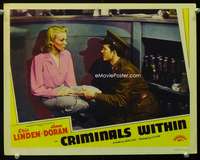 s334 CRIMINALS WITHIN movie lobby card '43 Eric Linden, Ann Doran