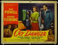 s337 CRY DANGER movie lobby card #7 '51 Dick Powell, Rhonda Fleming