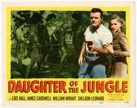 s069 DAUGHTER OF THE JUNGLE movie title lobby card '49 Lois Hall in Africa!