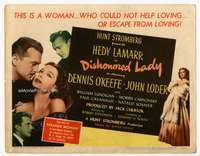 s072 DISHONORED LADY movie title lobby card '47 super sexy Hedy Lamarr!