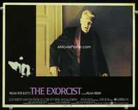 s381 EXORCIST movie lobby card #2 '74 great Max Von Sydow close up!