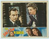 s383 FALCON IN DANGER movie lobby card '43 Tom Conway, Elaine Shepard