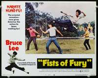s393 FISTS OF FURY movie lobby card #7 '73 Bruce Lee action image!