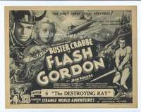 s001 FLASH GORDON Chap 5 movie title lobby card '36 Crabbe's best serial!