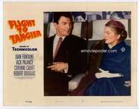 s396 FLIGHT TO TANGIER movie lobby card #2 '53 Joan Fontaine, Palance