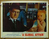 s419 GLOBAL AFFAIR movie lobby card #6 '64 Bob Hope gives milk to baby