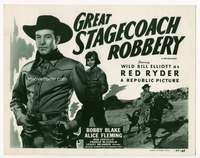 s082 GREAT STAGECOACH ROBBERY movie title lobby card R49 Red Ryder, Blake