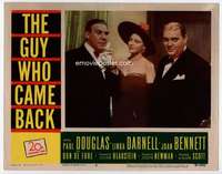 s433 GUY WHO CAME BACK movie lobby card #6 '51 Linda Darnell, Mostel