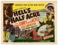 s084 HELL'S HALF ACRE movie title lobby card '54 Evelyn Keyes in Hawaii!