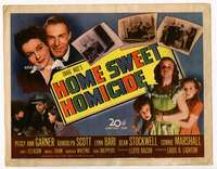s090 HOME SWEET HOMICIDE movie title lobby card '46 Randolph Scott, Garner