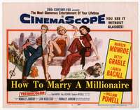 s092 HOW TO MARRY A MILLIONAIRE movie title lobby card '53 Marilyn Monroe