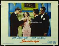 s449 HUMORESQUE movie lobby card #8 '46 Joan Crawford with admirers!