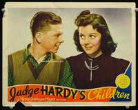 s460 JUDGE HARDY'S CHILDREN movie lobby card '38 Mickey Rooney, Parker