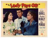s468 LADY PAYS OFF movie lobby card #7 '51 Linda Darnell, McNally
