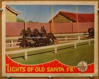 s475 LIGHTS OF OLD SANTA FE movie lobby card '44 chariot racing Roy!