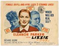 s101 LIZZIE movie title lobby card '57 Parker as female Jekyll & Hyde!
