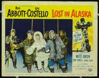 s487 LOST IN ALASKA movie lobby card '52 Abbott & Costello on ice!