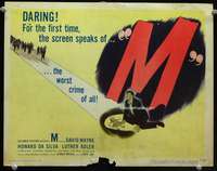 s104 M movie title lobby card '51 David Wayne, Raymond Burr, film noir!