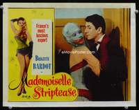s497 MADEMOISELLE STRIPTEASE movie lobby card #3 '57 Brigitte Bardot