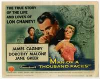 s105 MAN OF A THOUSAND FACES movie title lobby card '57 Cagney as Chaney!