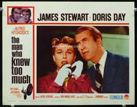 s505 MAN WHO KNEW TOO MUCH movie lobby card #2 R60s Stewart,Doris Day