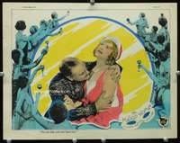s513 MASKED WOMAN movie lobby card '27 Anna Q. Nilsson being pawed!