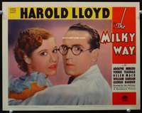 s523 MILKY WAY movie lobby card '36 great Harold Lloyd close up!