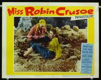 s528 MISS ROBIN CRUSOE movie lobby card #6 '53 Amanda Blake saved!
