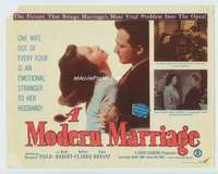 s109 MODERN MARRIAGE movie title lobby card '50 the whys of frigidity!