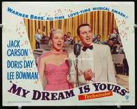 s541 MY DREAM IS YOURS movie lobby card #6 '49 Doris Day singing c/u!