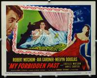 s543 MY FORBIDDEN PAST movie lobby card #4 '51 Ava Gardner in bed!