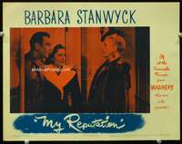 s545 MY REPUTATION movie lobby card '46 Barbara Stanwyck, George Brent