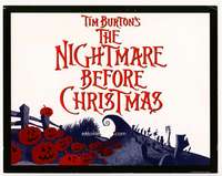 s115 NIGHTMARE BEFORE CHRISTMAS movie title lobby card '93 Tim Burton