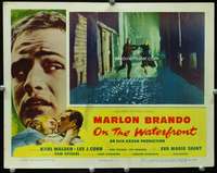 s566 ON THE WATERFRONT movie lobby card '54 Marlon Brando, Eva Saint