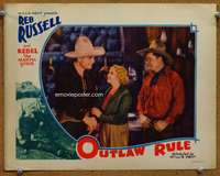 s572 OUTLAW RULE movie lobby card '35 Reb Russell, Betty Mack