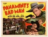 s121 PANAMINT'S BAD MAN movie title lobby card R40s Smith Ballew with gun!
