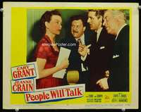 s590 PEOPLE WILL TALK movie lobby card #2 '51Cary Grant,Jeanne Crain