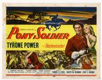 s124 PONY SOLDIER movie title lobby card '52 RCMP Mountie Tyrone Power!