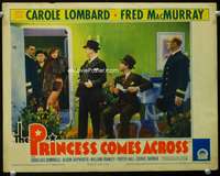 s612 PRINCESS COMES ACROSS movie lobby card '36 MacMurray, Lombard