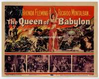 s128 QUEEN OF BABYLON movie title lobby card '56 sexy Rhonda Fleming!
