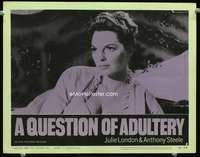 s619 QUESTION OF ADULTERY movie lobby card #4 '59 Julie London c/u!